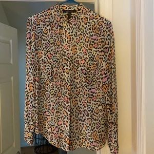 BCBGMAXAZRIA Colorful Leopard Blouse (S)